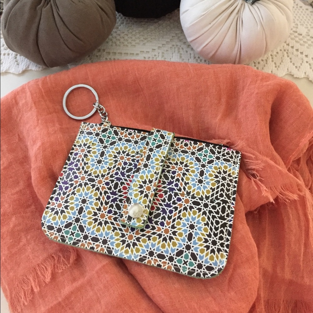 NWOT - GREEN AZTEC DESIGN CREDIT CARD HOLDER